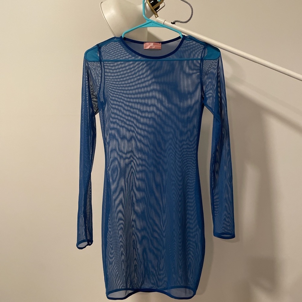 Lux LA blue mesh dress 🍹🍾🏝 never worn, perfect condition